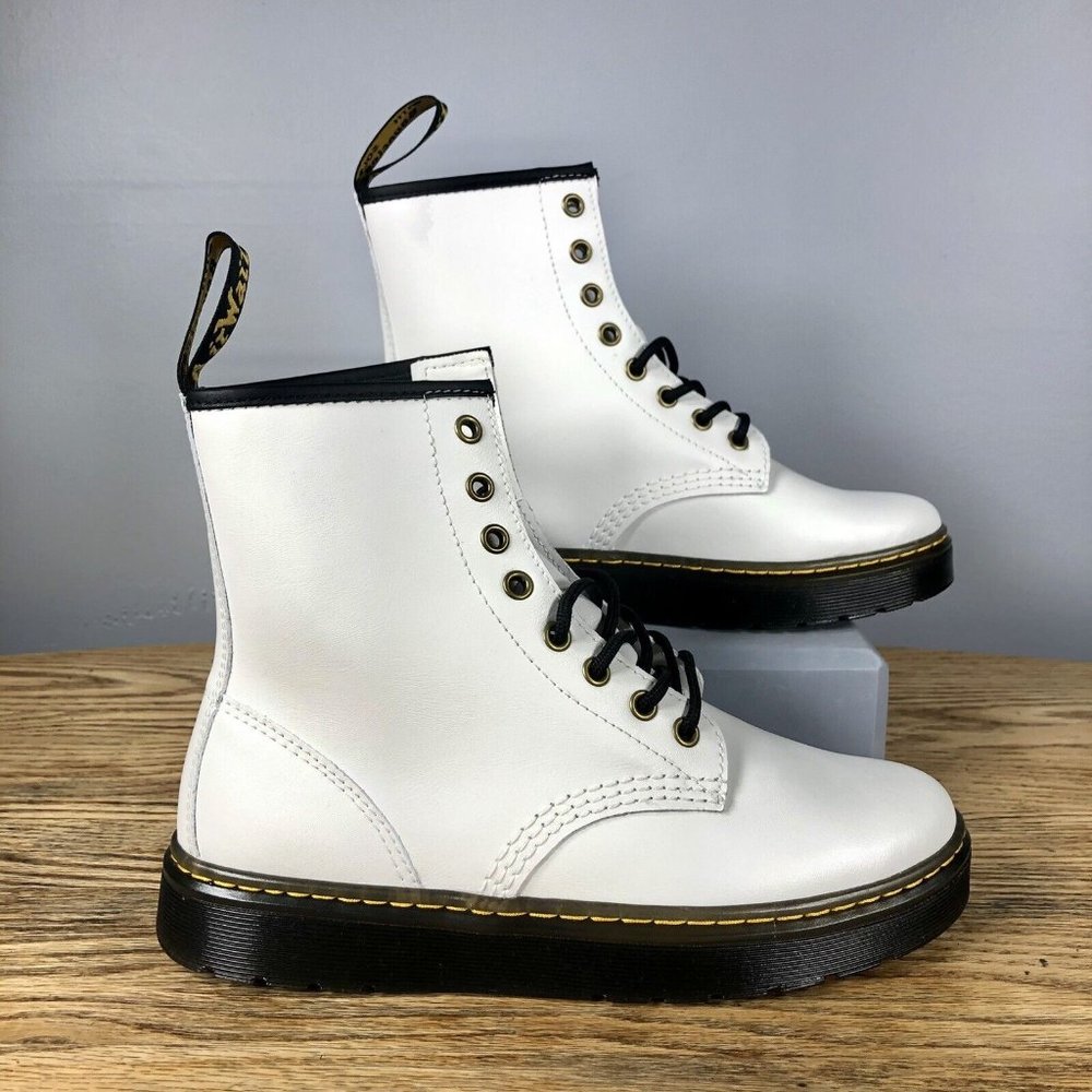 NEW Dr. Martens Zavala Leather Combat Boots (Women’s 9, white) - Picture 6 of 7